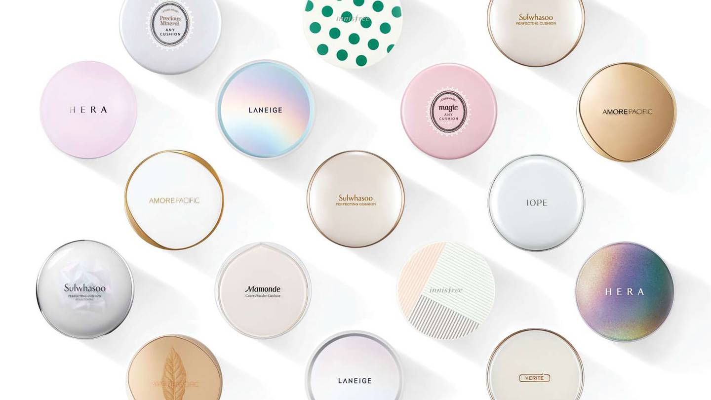 Cushion compacts across Amorepacific's brands.