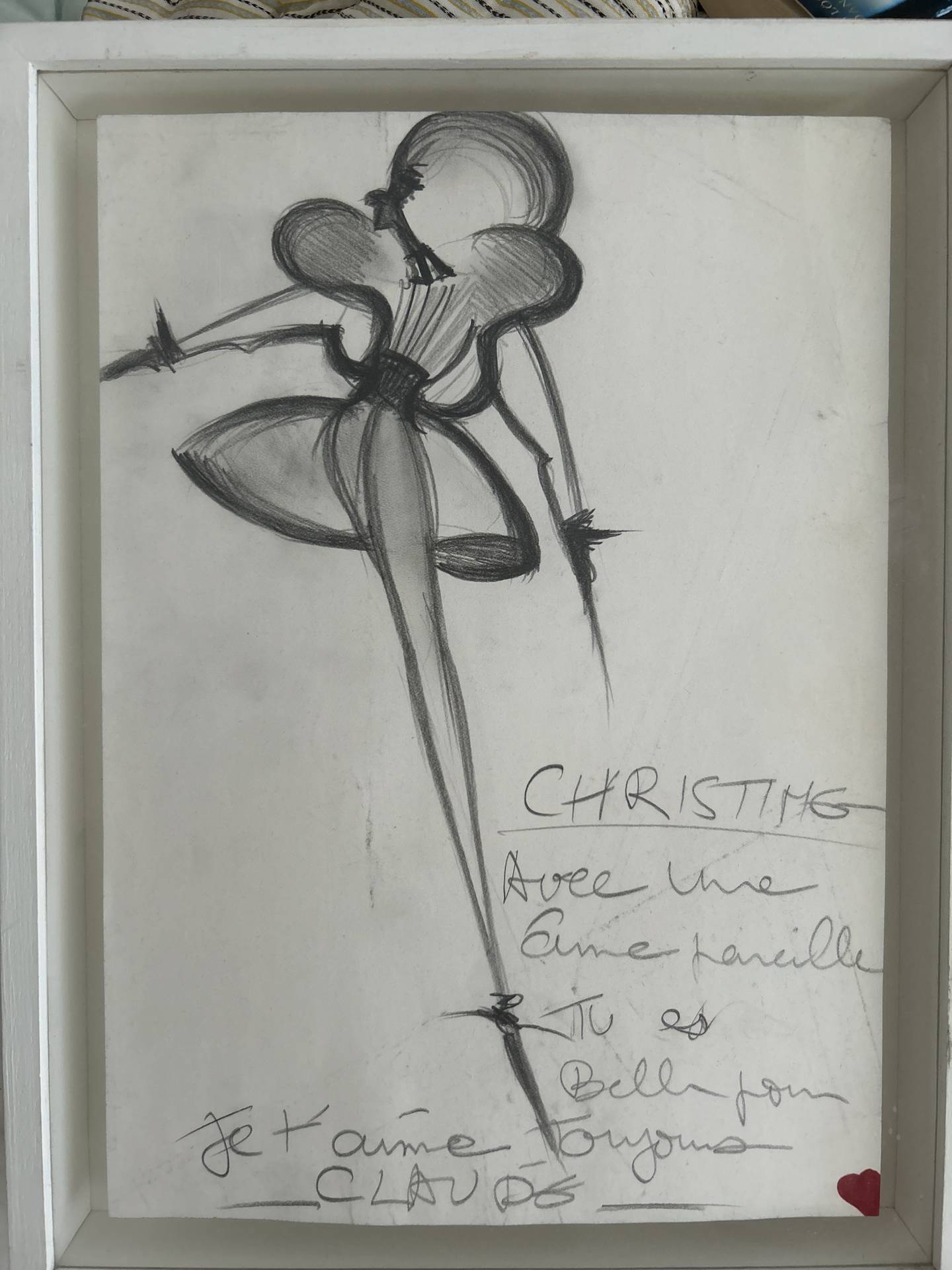 A sketch by Claude Montana for Christine Bergström.