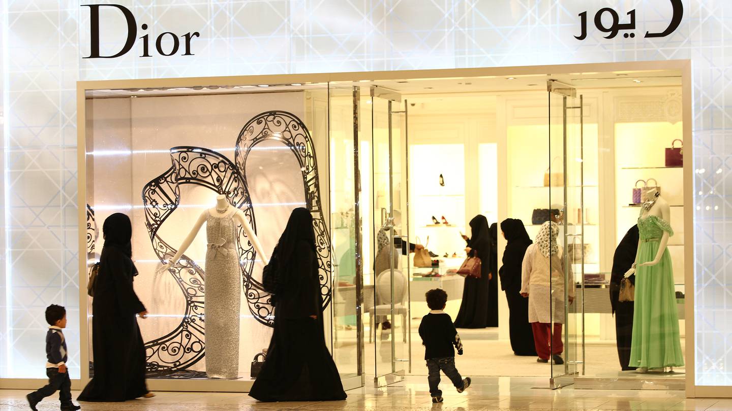 Qatari shoppers in the luxury part of Villagio shopping mall. Getty Images.