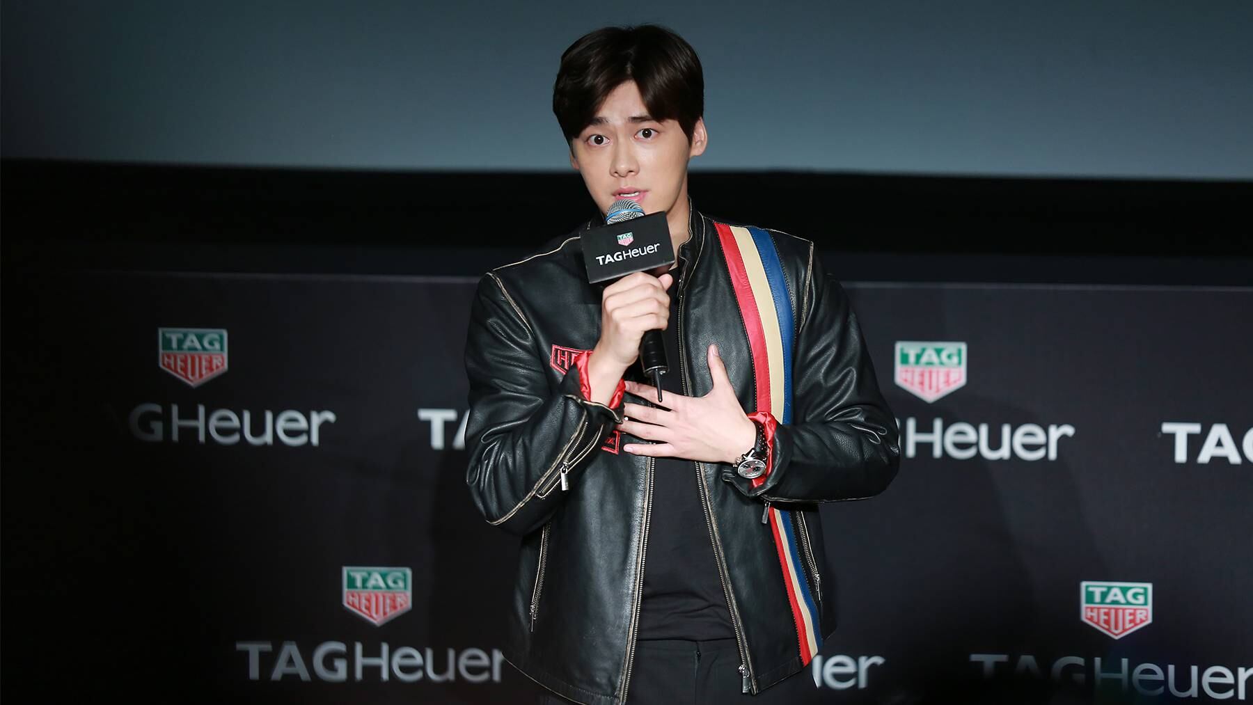 Actor Li Yifeng attends press conference for spokesman of Swiss watch Tag Heuer at Grand Gateway on July 1, 2015 in Shanghai, China. Getty Images.