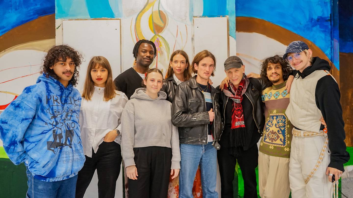 The team behind Dover Street Market’s 3537 events division. From left to right, Djeason Valerio, Ambre Chambon, Latif Samassi, Floriane Aupetit, Kate Coffey, Romain Campens, Adrian Joffe, Ugo Nardini, Lucien Heritier. Courtesy.