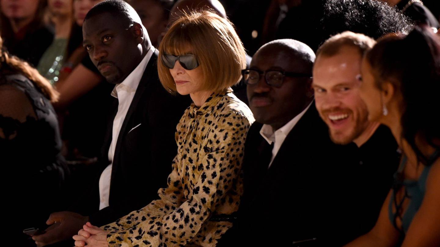 Anna Wintour and Edward Enninful at the Fashion For Relief show in London.
