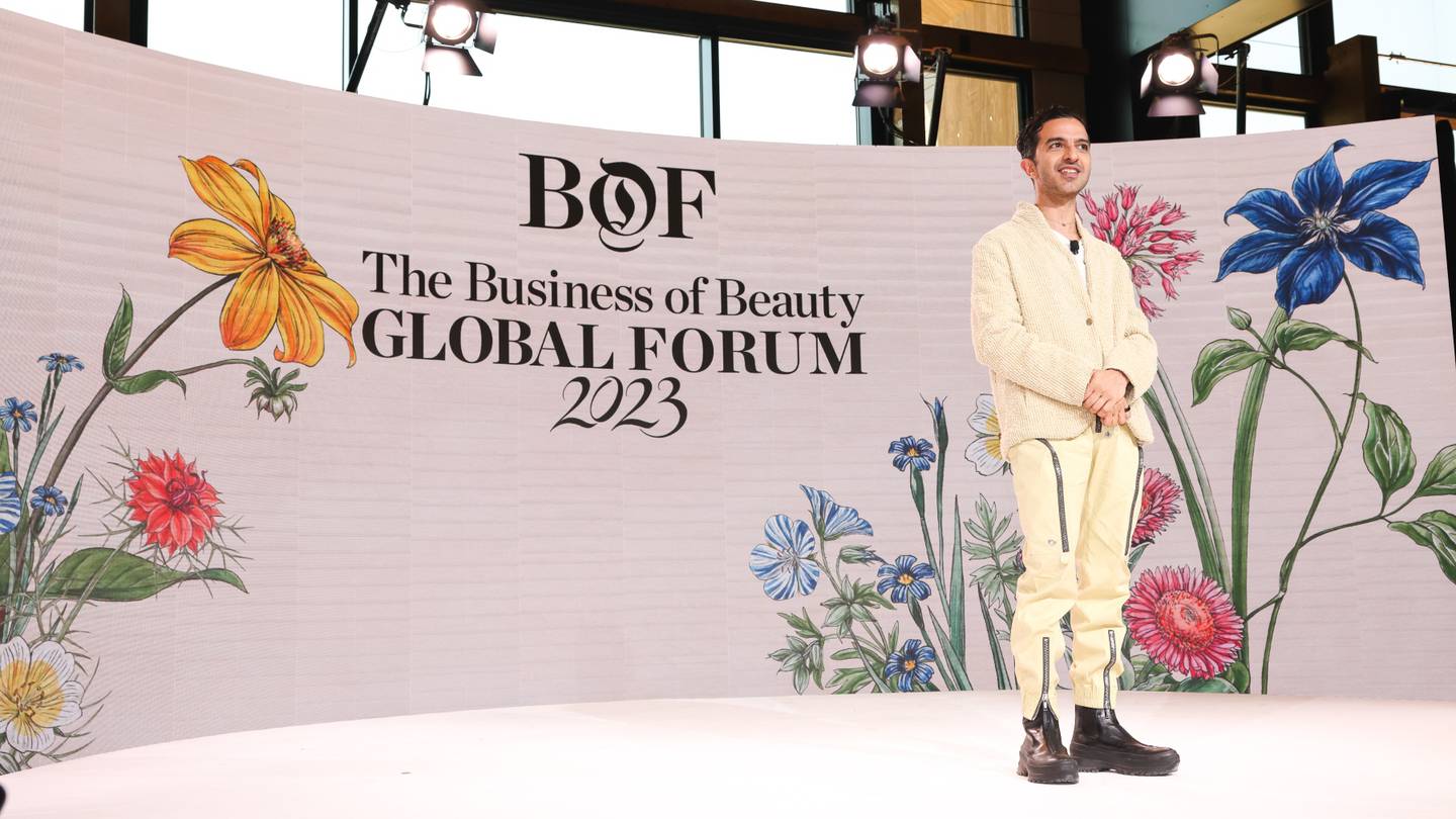 The Business of Fashion founder and CEO Imran Amed takes the stage at The Business of Beauty Global Forum