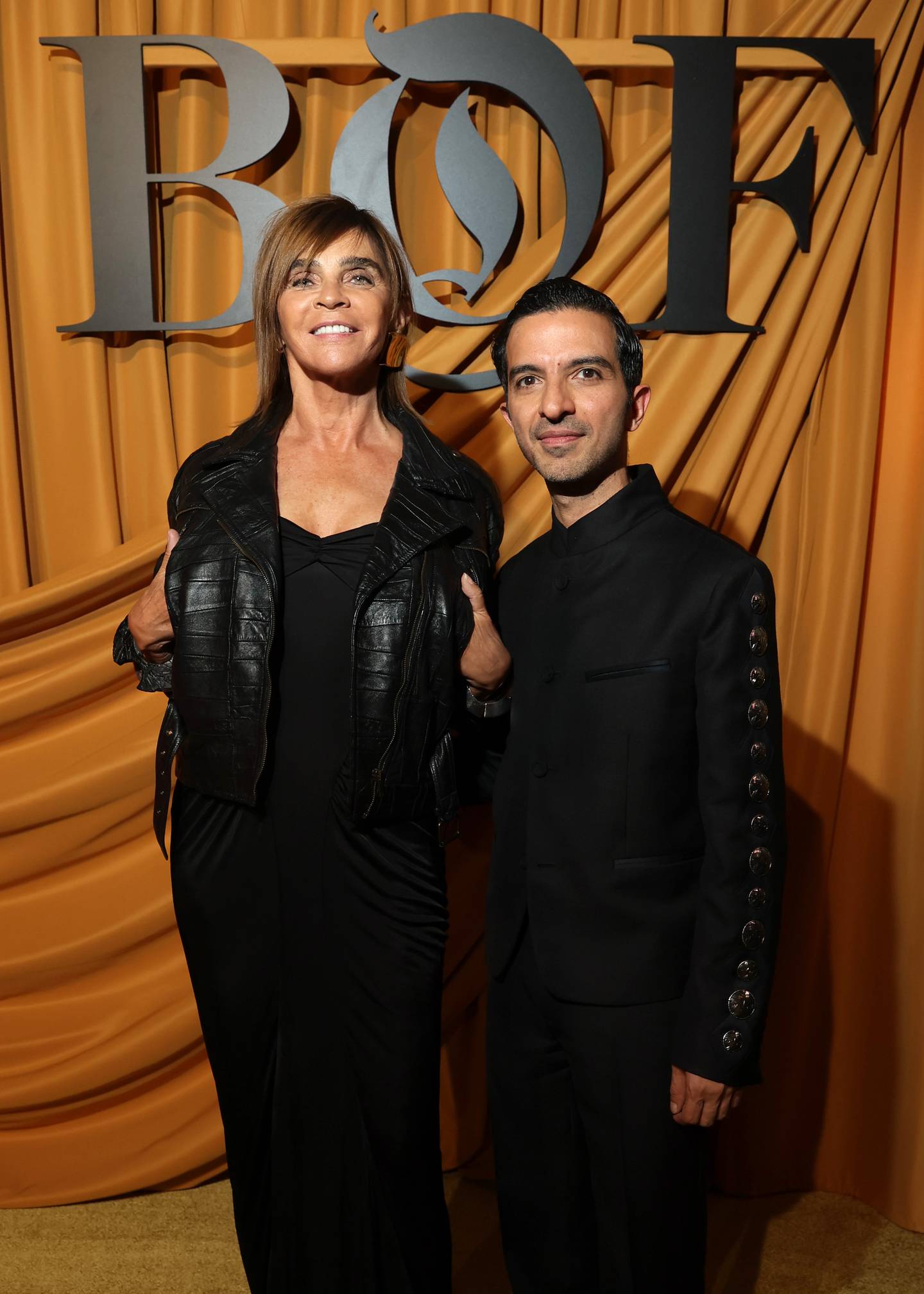 Imran Amed, founder & chief executive, from Canada, and Carine Roitfeld, editor-in-chief, from France, attend the #BoF500 gala during Paris Fashion Week.