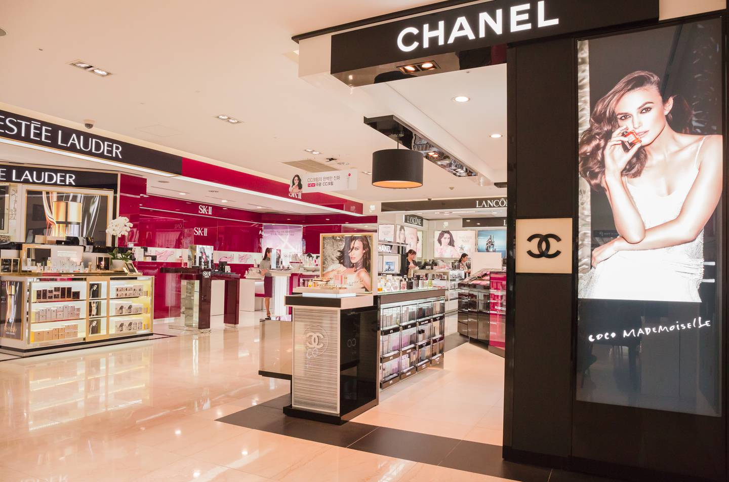 The exterior of a Chanel story inside Seoul's Dongwha Duty Free department store.
