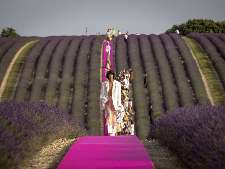 Models walk the runway at the Jacquemus Menswear Spring Summer 2020 show in June 2019 in Valensole, France.