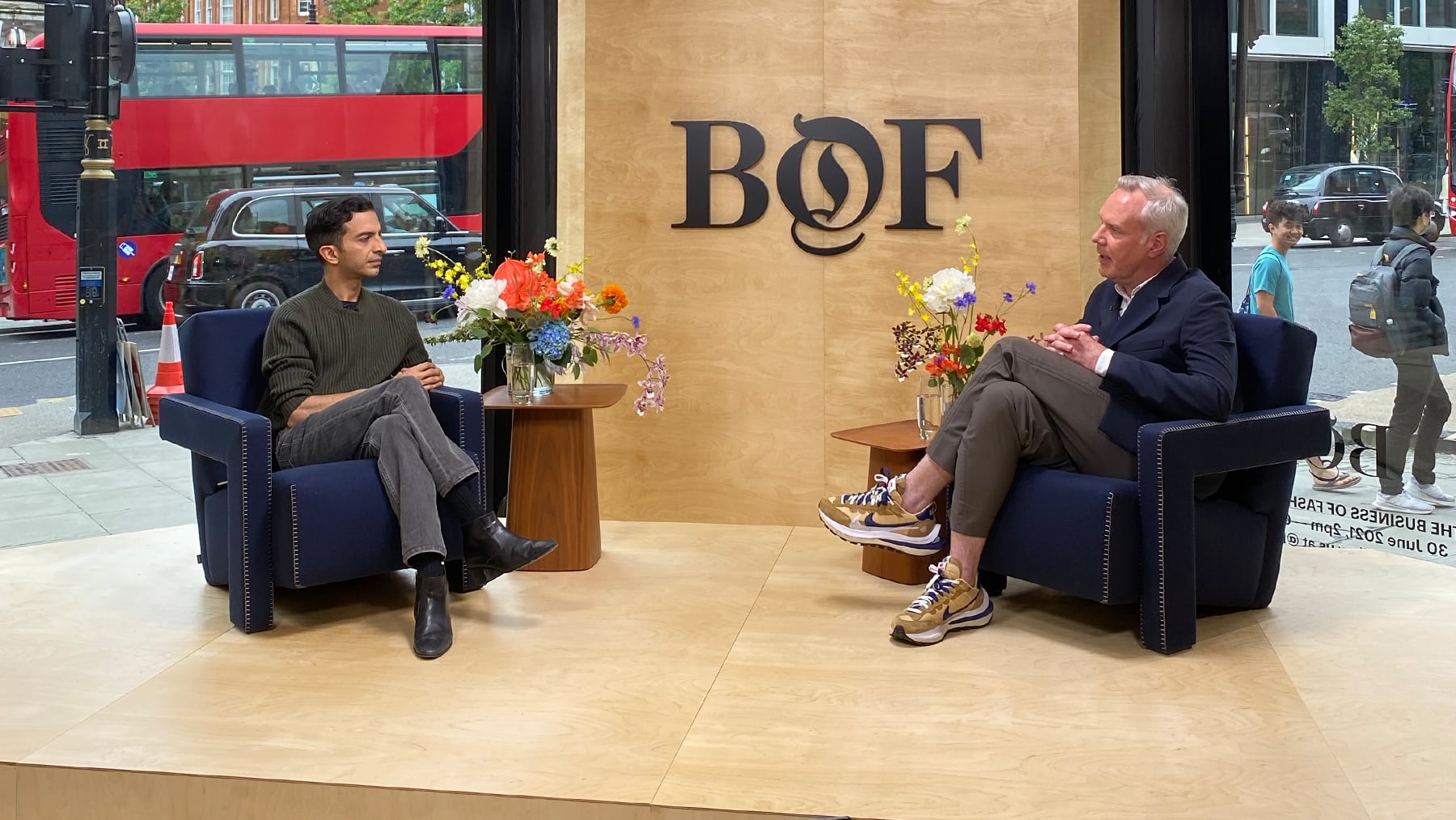 Imran Amed, founder & CEO of The Business of Fashion and Andrew Keith, Managing Director of Selfridges, at the BoF Professional Summit. BoF.