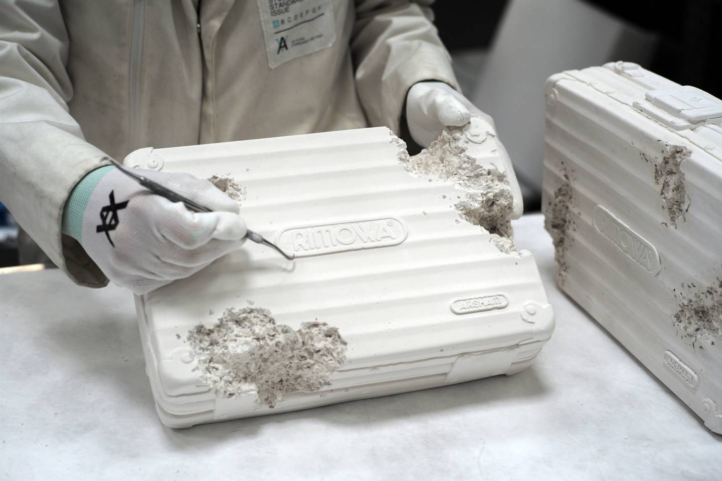 LVMH descendant Alexandre Arnault commissioned Daniel Arsham to create Rimowa suitcases and Tiffany boxes in his style 