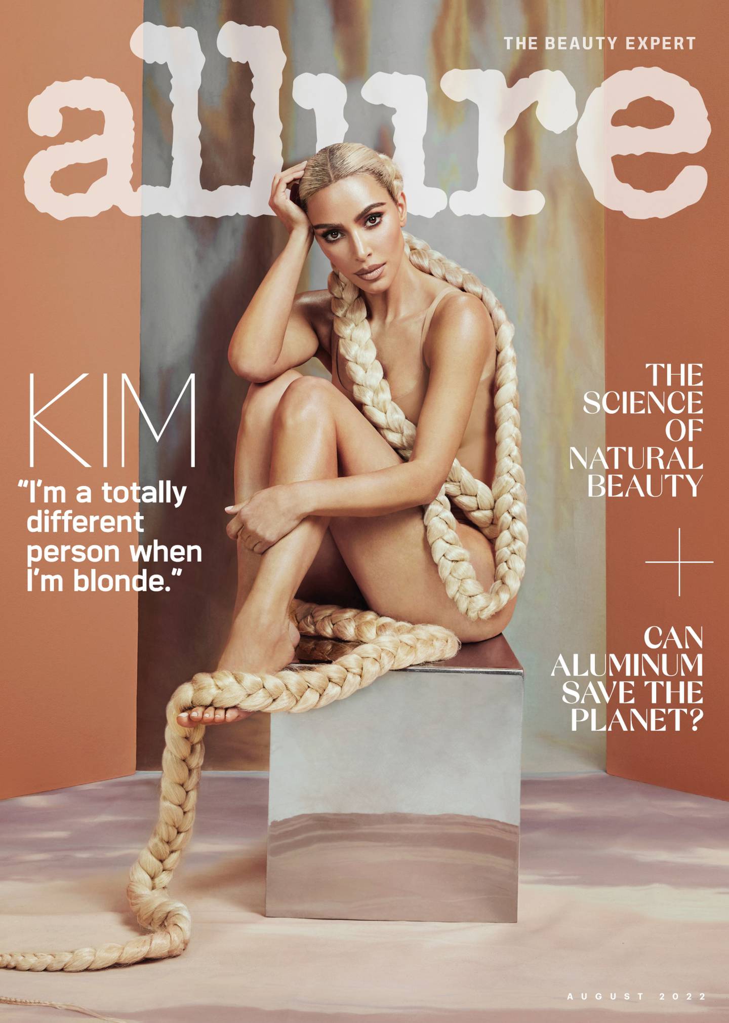 Kim Kardashian covers Allure's August 2022 issue.