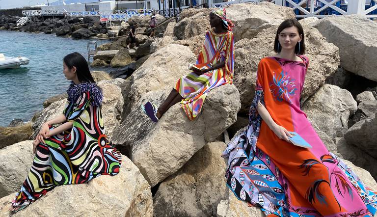 Miceli's collection focuses around six different prints from the Pucci archives. “They all have to work together. They all have to mix together,” she said.