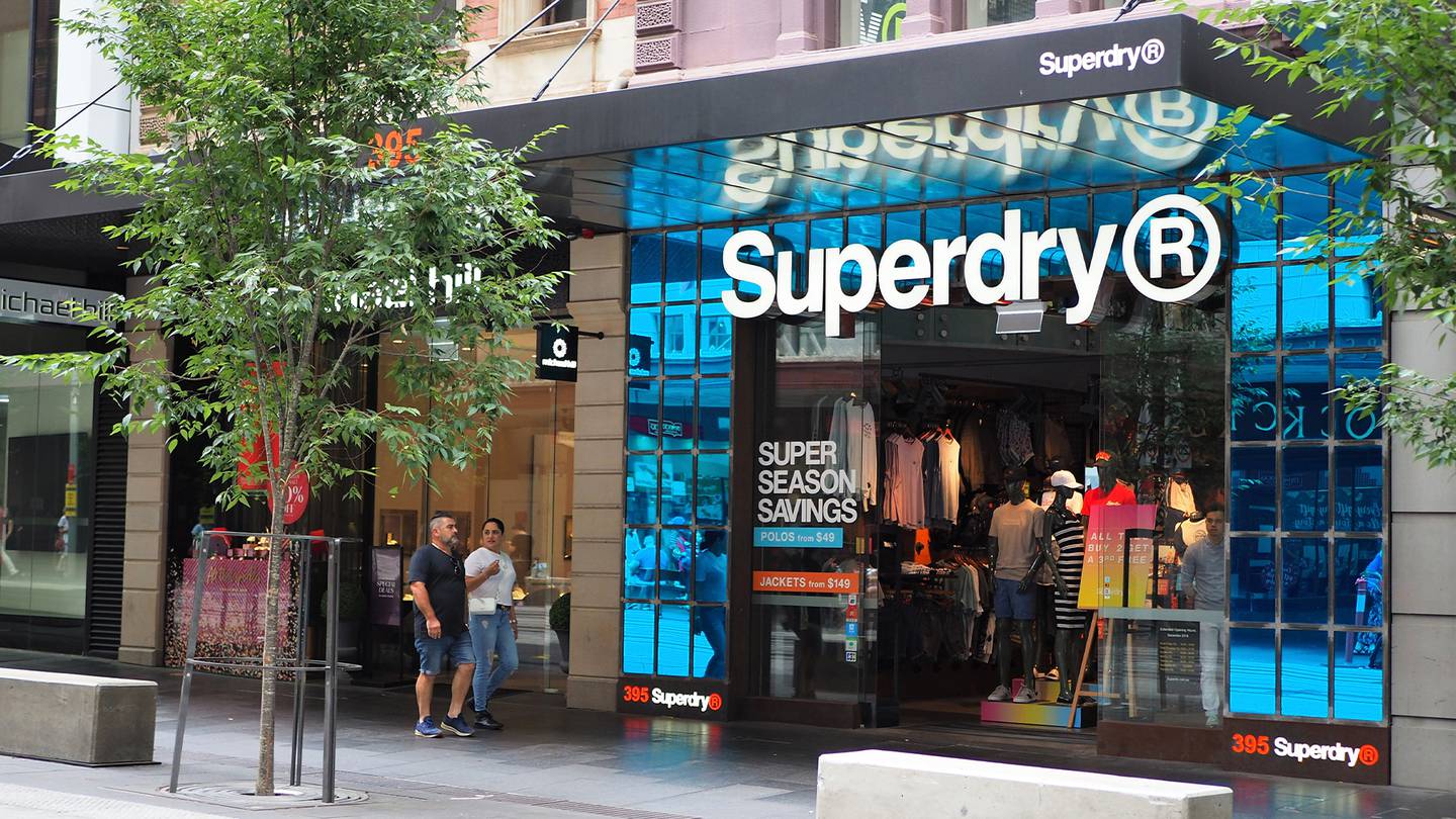 The exterior of a Superdry store in Sydney's George Street.
