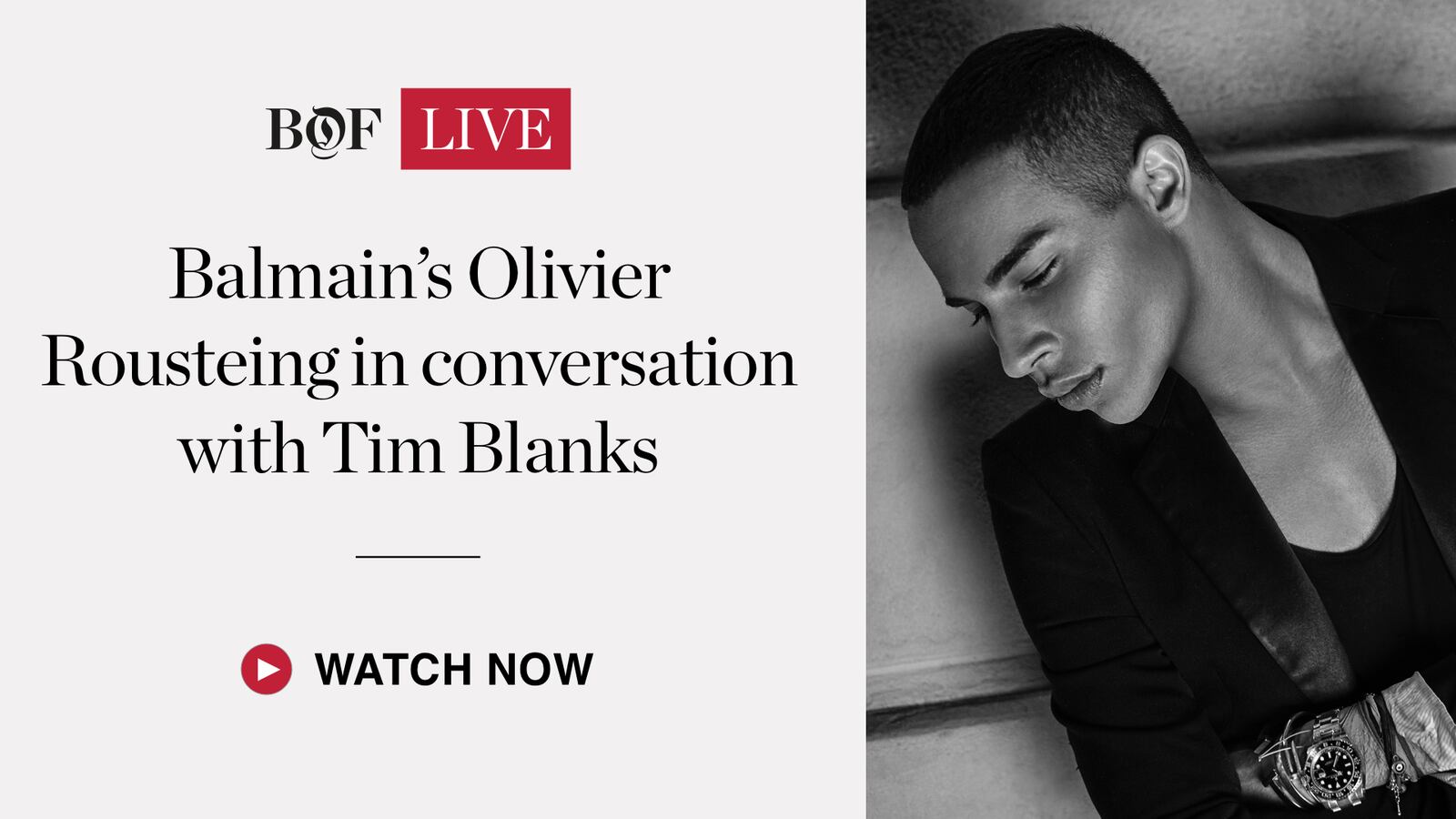 Balmain's Olivier Rousteing in conversation with Tim Blanks