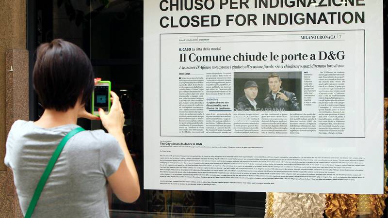 Dolce & Gabbana Shut Shops to Protest Public Criticism