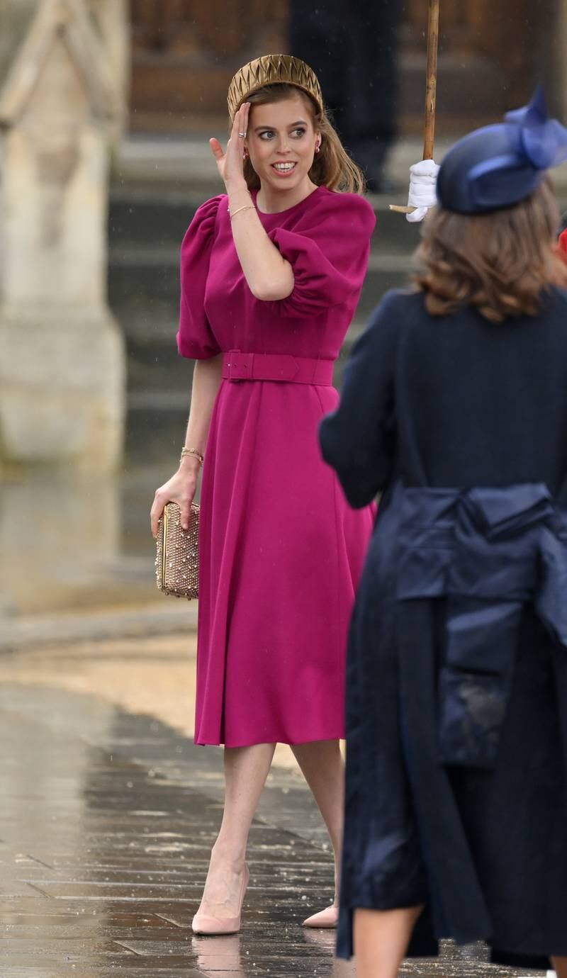 Princess Beatrice in Beulah London dress and Emily London headband.