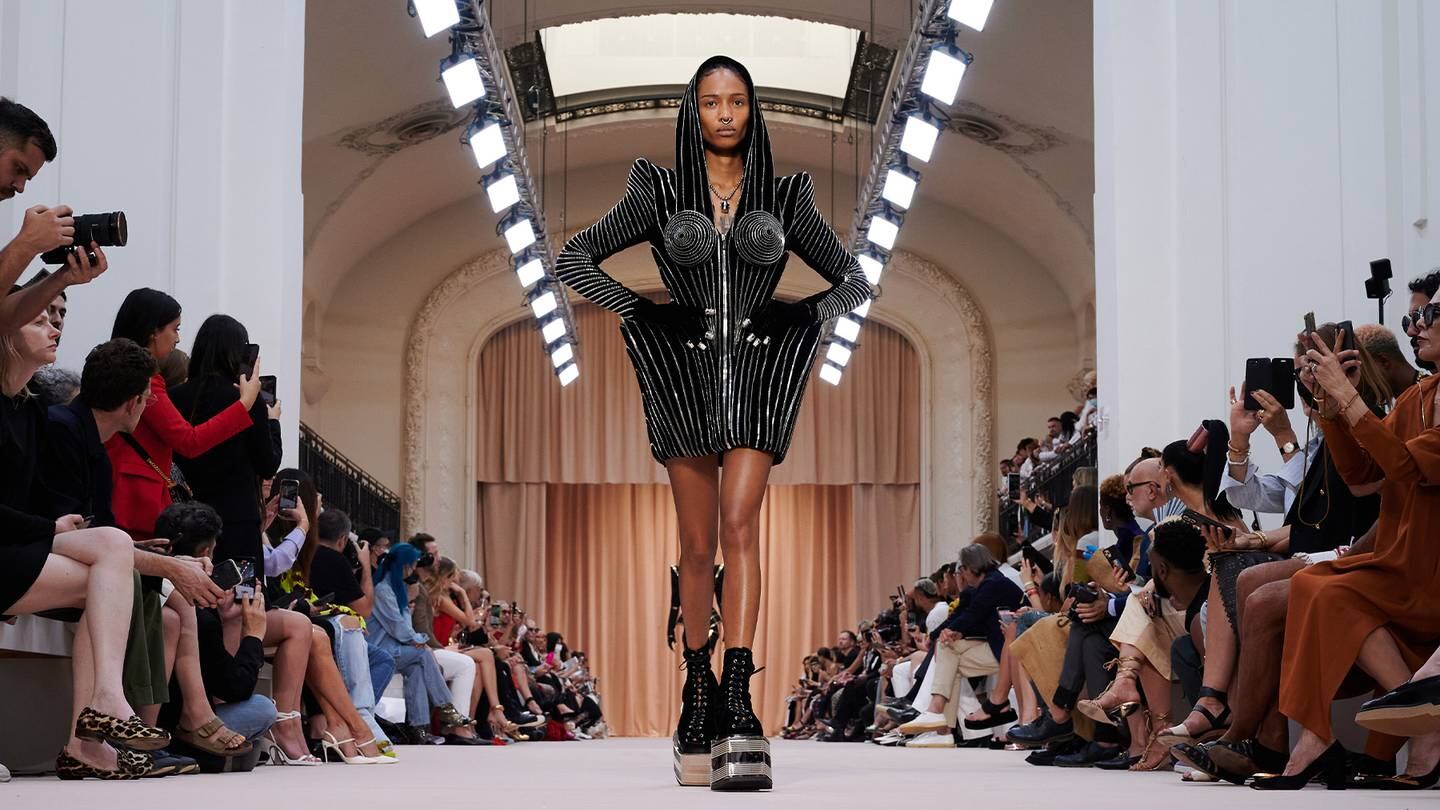 A look from Jean Paul Gaultier's Autumn/Winter 2022 Haute Couture collection.