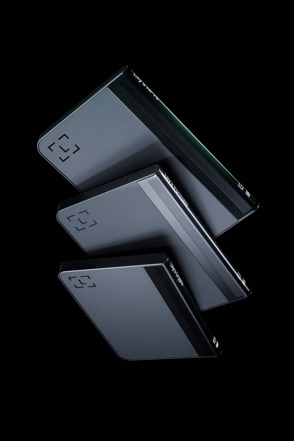 A product photo shows three Ledger Stax devices against a black background.