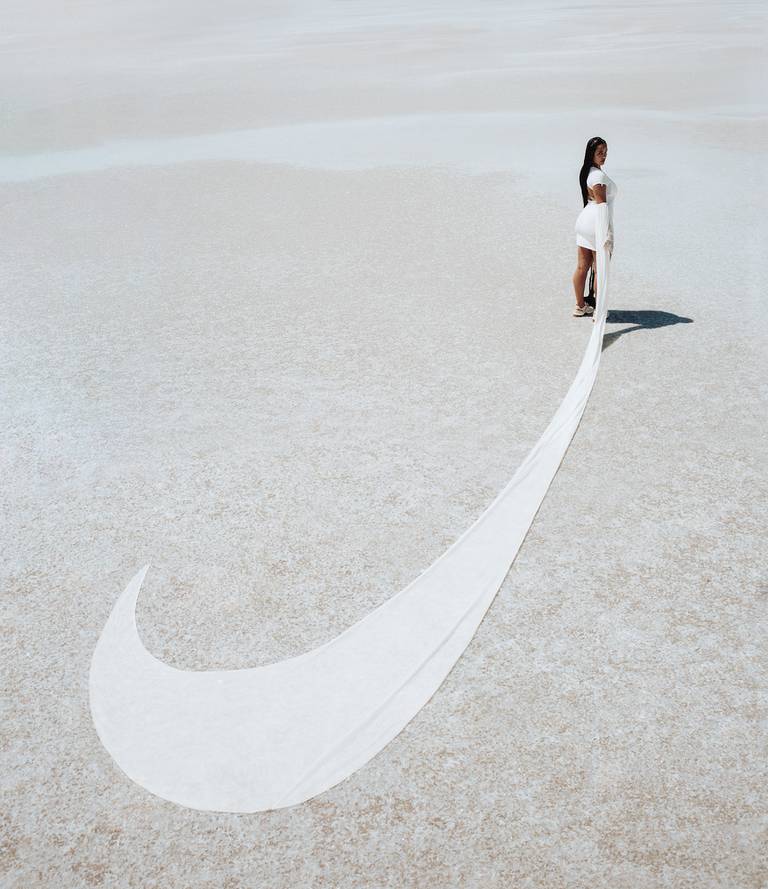 An image from Jacquemus' Fall 2022 show, presented in France's Camargue salt flats.