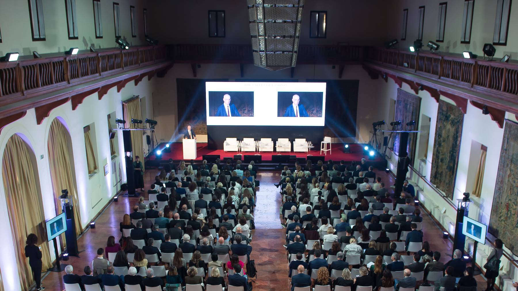 The audience and stage of the CNMI's Venice Sustainable Fashion Forum