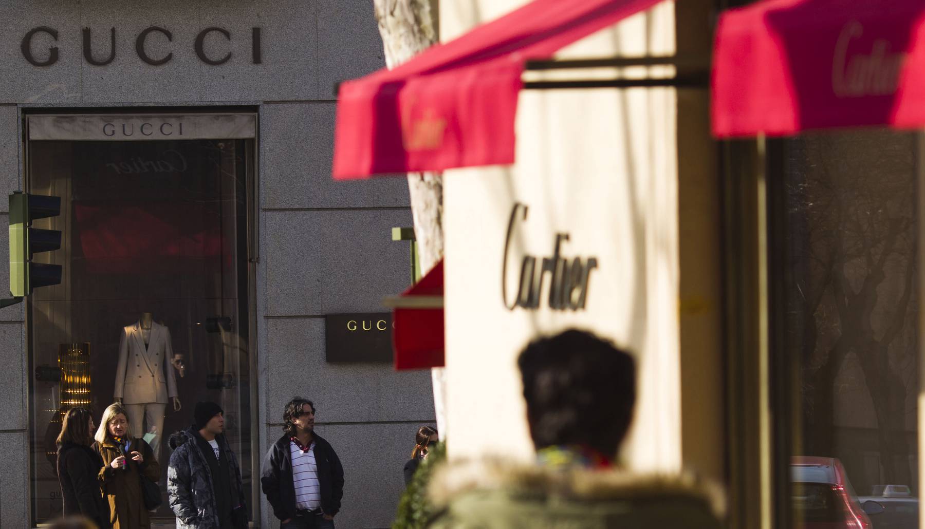 Cartier and Gucci stores in Paris
