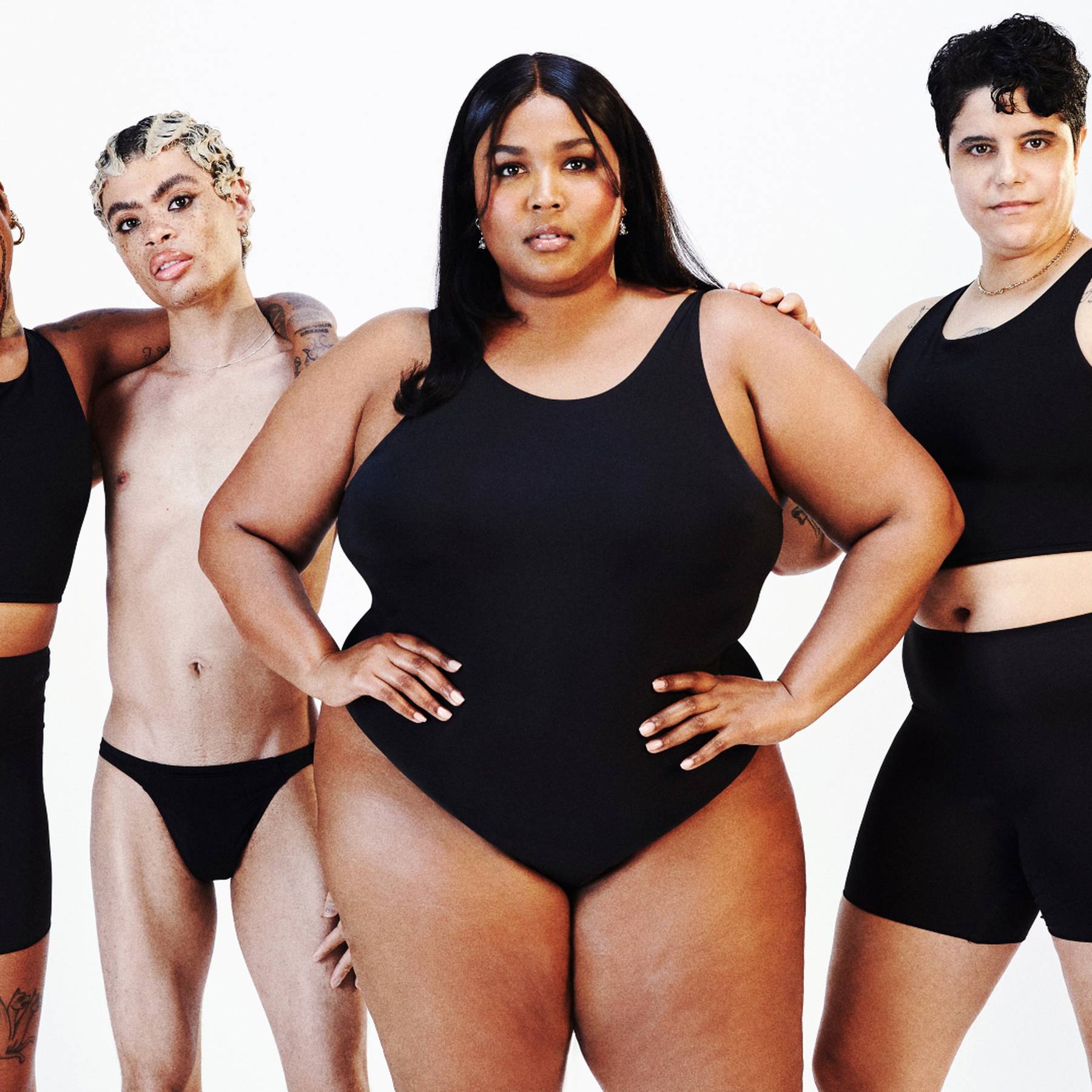 Lizzo models a selection of bottom-flashing underwear