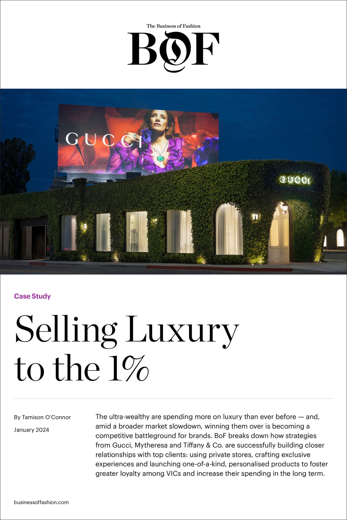 Case study cover, Selling Luxury to the 1%