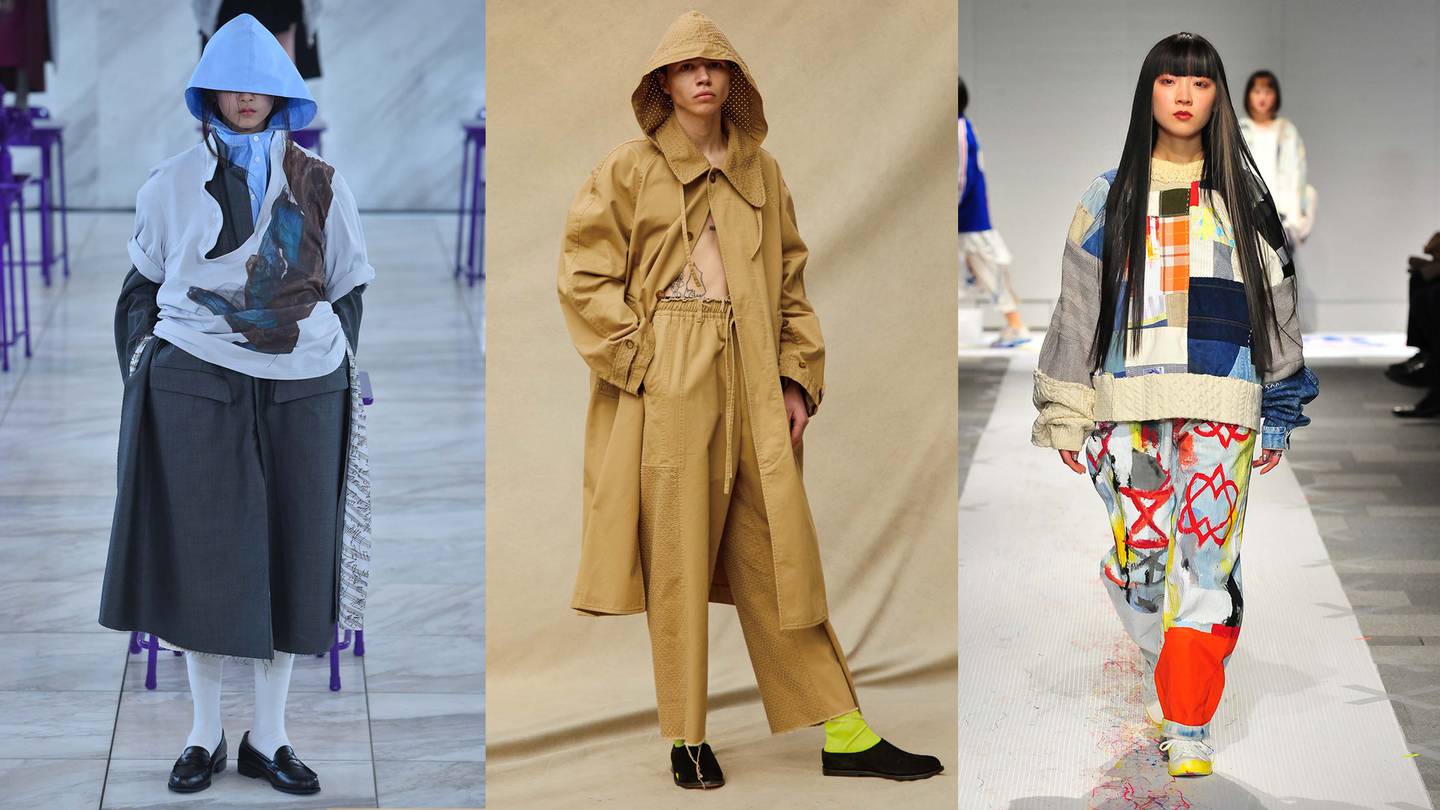 Fall/Winter 2021 collections from (L-R) Keisuke Yoshida, Tactac and Nisai. Japan Fashion Week Organisation.