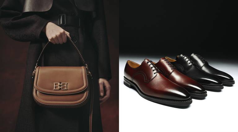 Bally's new Beckie bag and classic "Scribe" dress shoes. Courtesy.