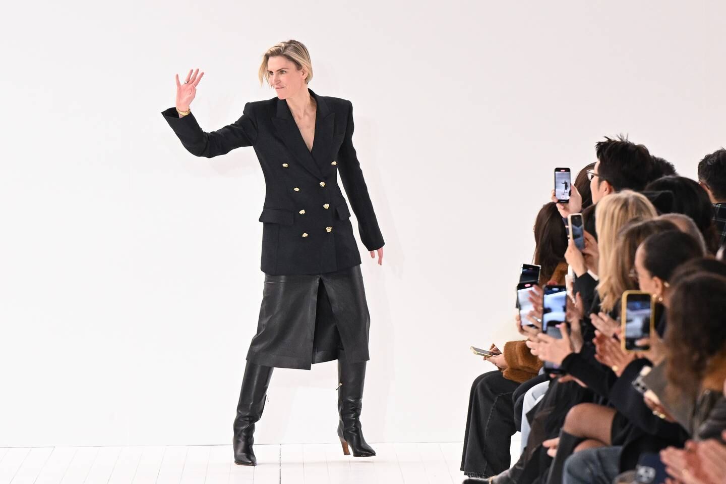 Gabriela Hearst walks the runway during the Chloé Womenswear Autumn/Winter 2023/24 show during Paris Fashion Week in 2023.