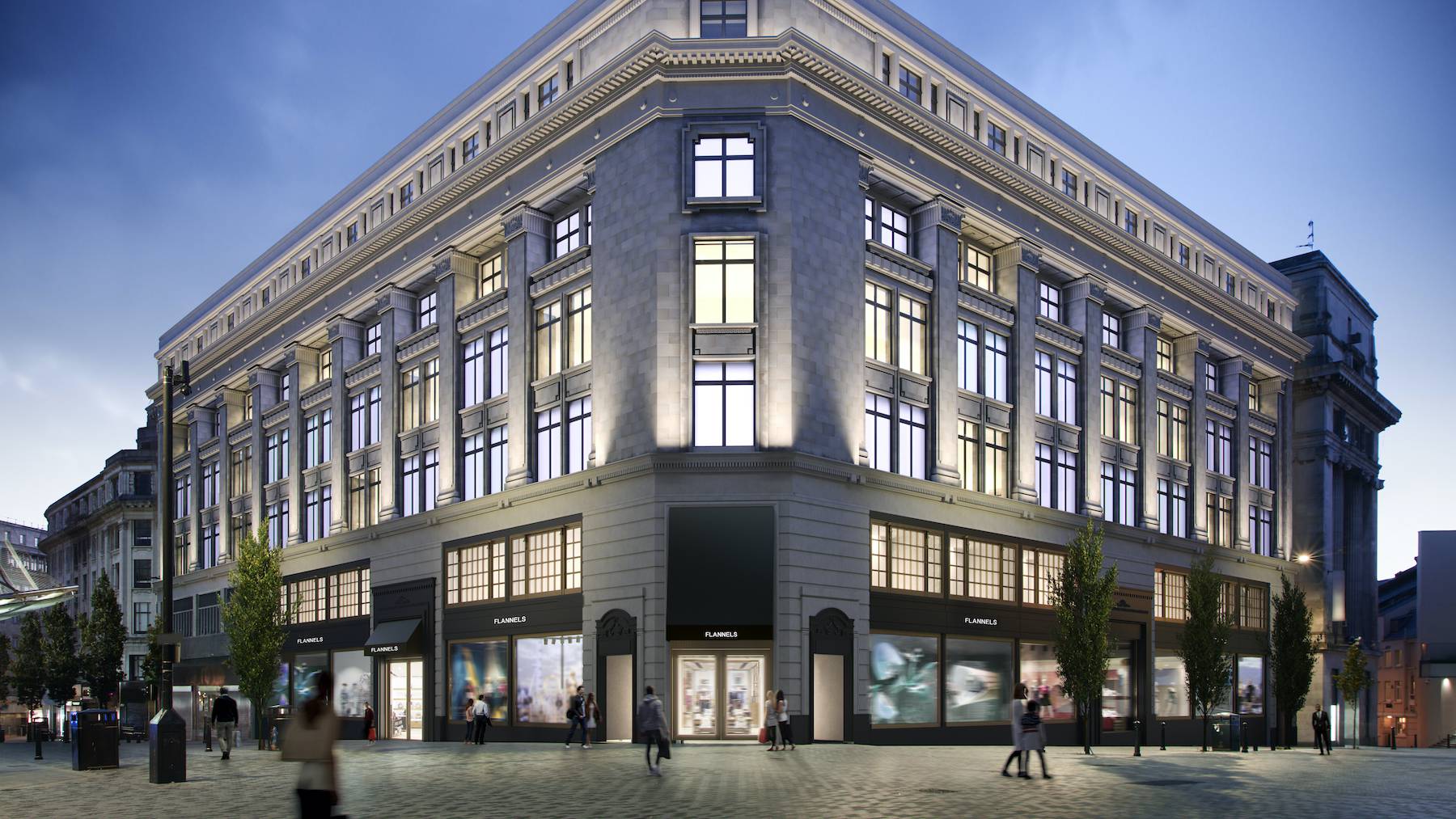 A rendering of Flannels new 120,000 square foot store in Liverpool | Source: Courtesy
