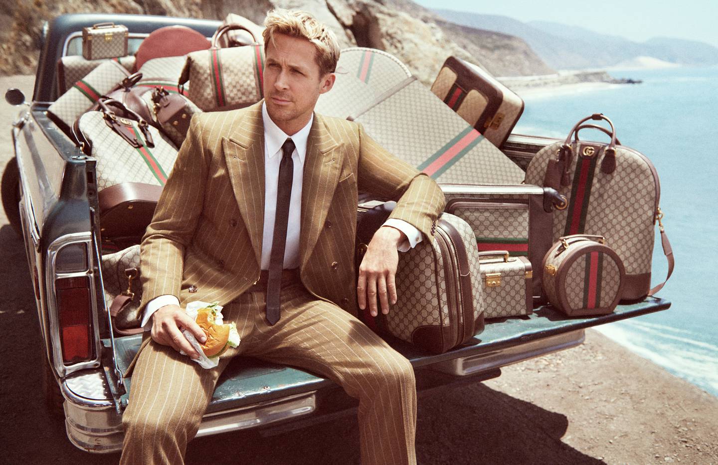 Gucci plays up its most timeless products in its Valigeria campaign featuring Ryan Gosling.