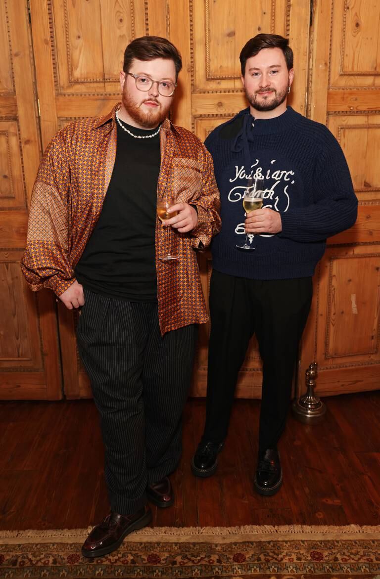 From left: Steven Stokey-Daley and Leo Meredith attend a dinner hosted by BoF and Mailchimp.