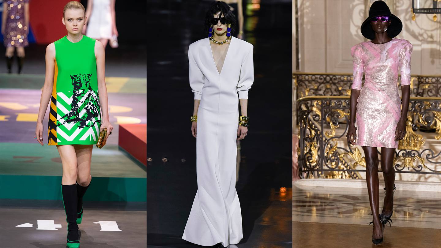 Spring/Summer 2022 looks from Christian Dior, Saint Laurent and Koché. Courtesy.