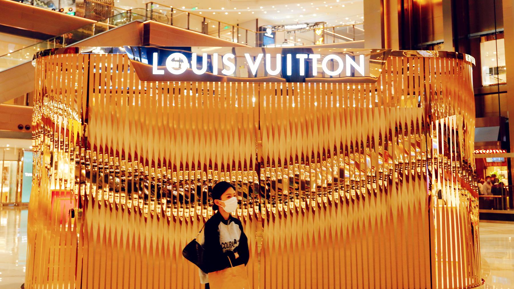 A Louis Vuitton pop-up store in Shanghai, China.