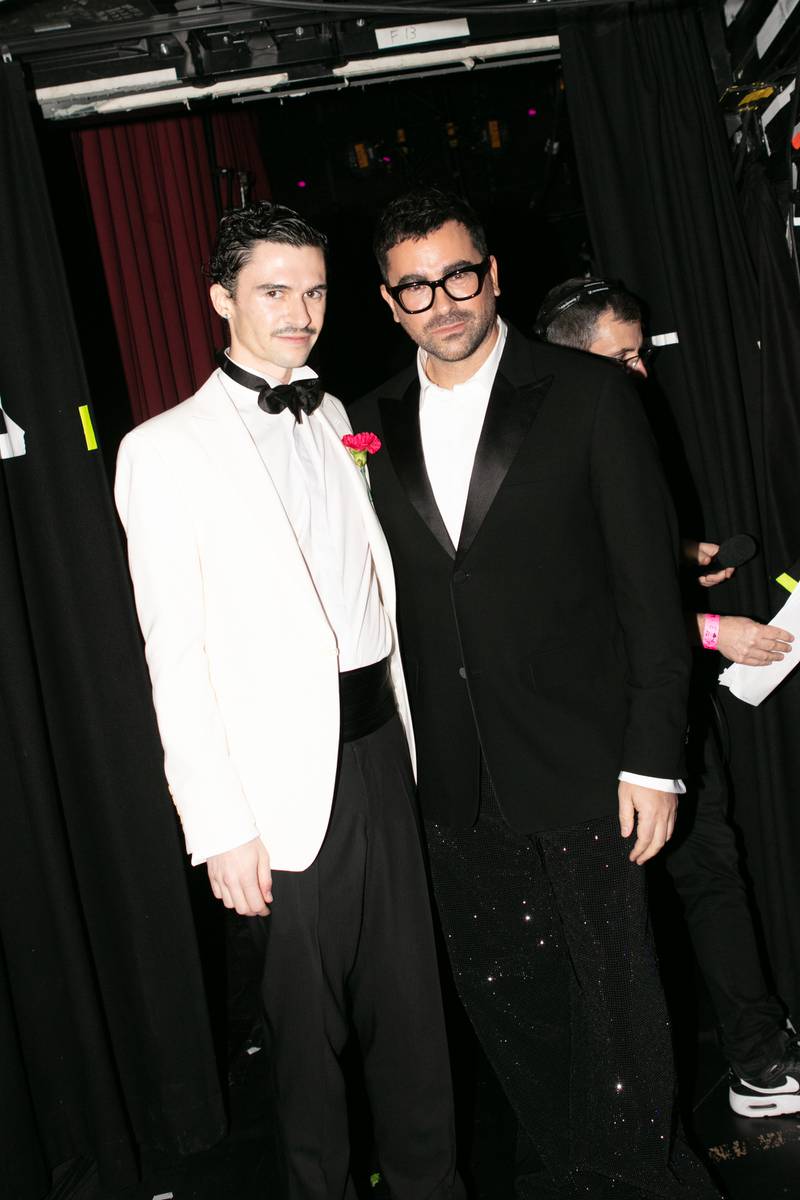 Conner Ives and Dan Levy at the Fashion Awards 2023.