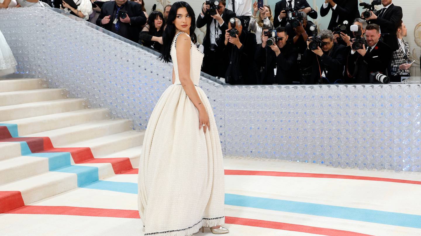 Dua Lipa, one of the evening's co-chairs, wore archival Chanel designed by Karl Lagerfeld.