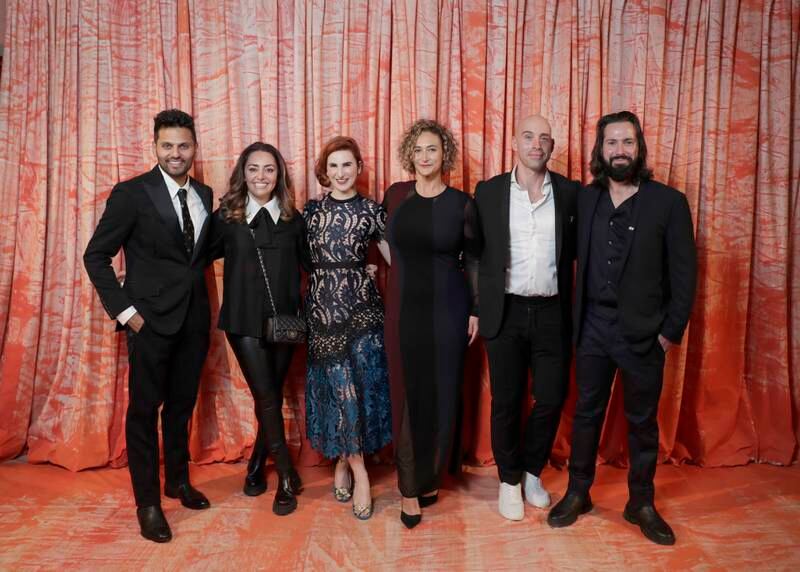 (L-R) Jay Shetty, Jessica Salmanpour, Lila Donnolo, Courtney Carter, Simon Salter and Andrew Salter attends the BoF VOICES 2021 Gala Dinner.