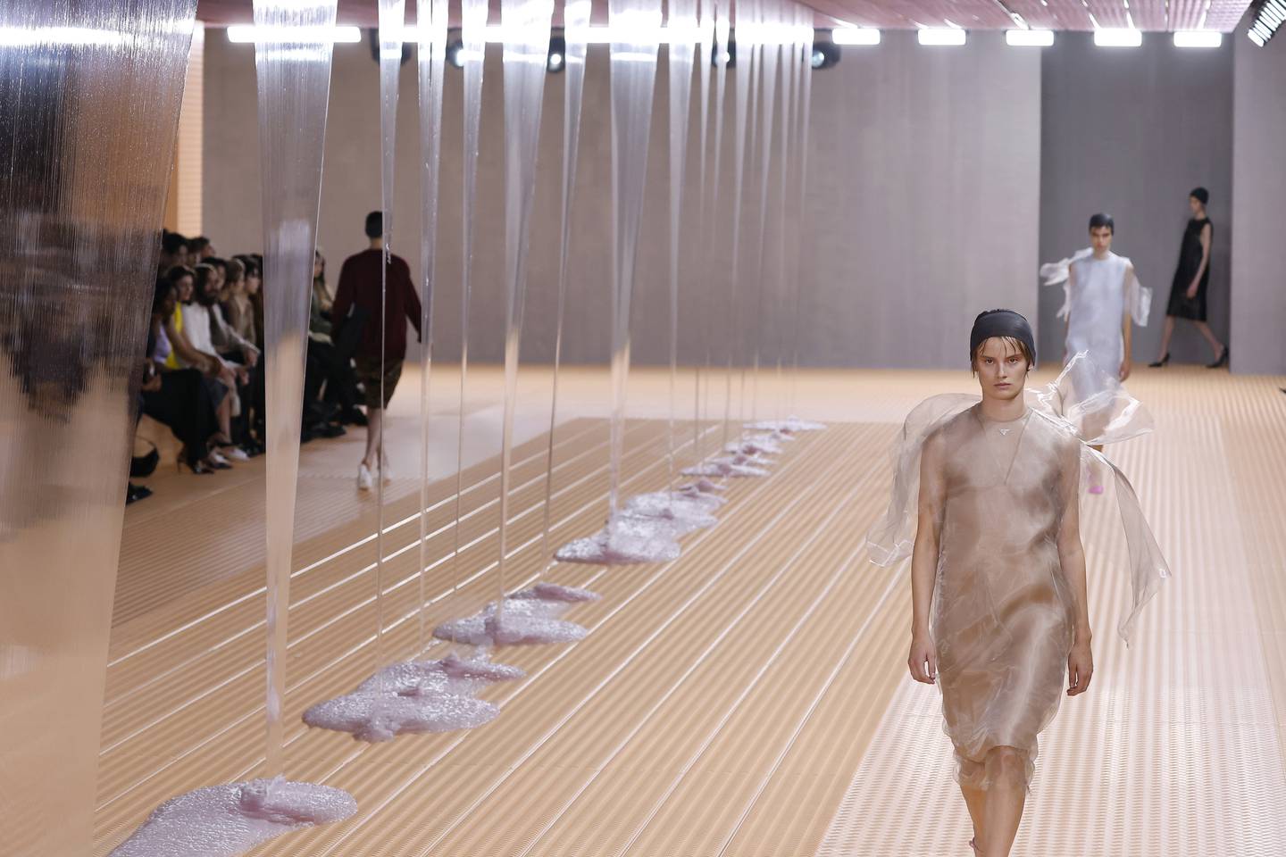 At Prada’s Spring/Summer 2024 show in Milan, the brand’s signature mashup of innovation and heritage was on full display.