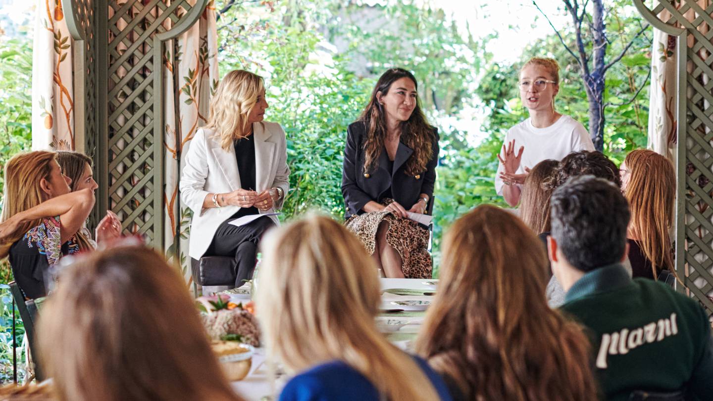 BoF x Bulgari roundtable discussion on 'Gender Equity and the Next Generation of Talent in Luxury'. From left: Bulgari's Laura Burdese, McKinsey's Gemma D'Auria and BoF's Sophie Soar