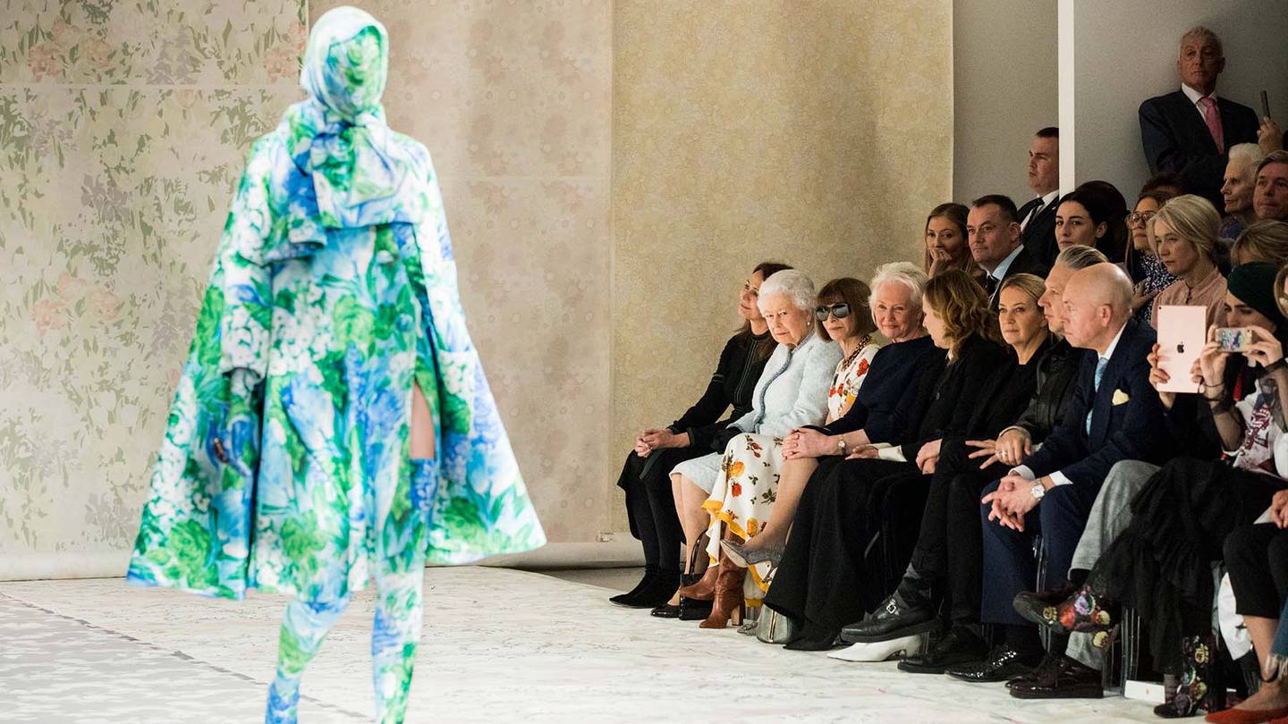 In 2018, Richard Quinn showed off his trademark maximal floral in ensembles inspired by Queen Elizabeth.