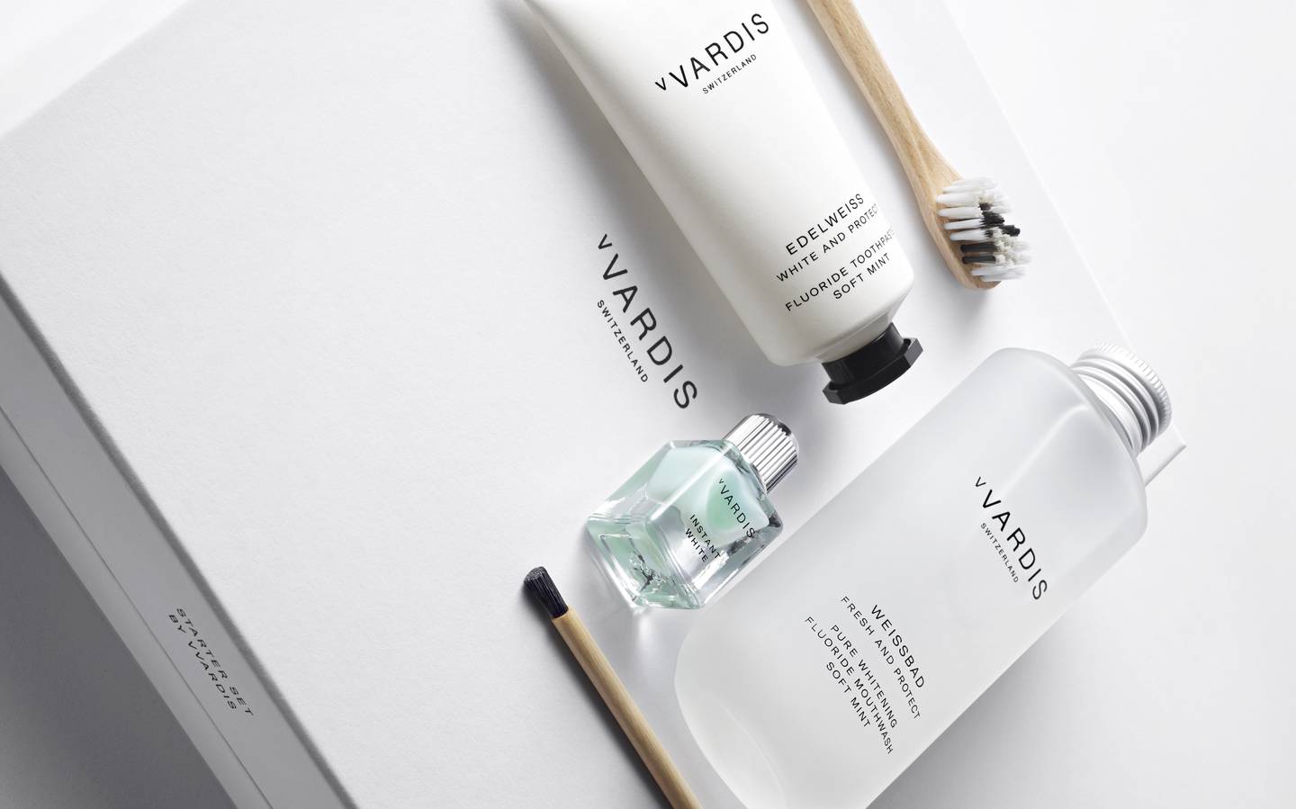 Products from oral care company Vvardis come in luxury company.