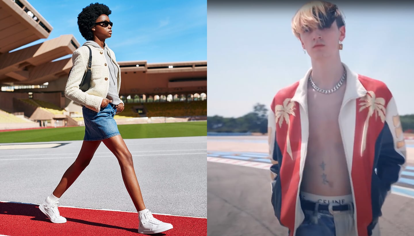 Images from Celine's "Portrait of a Generation" and "Dancing Kid" collections for Spring 2021.