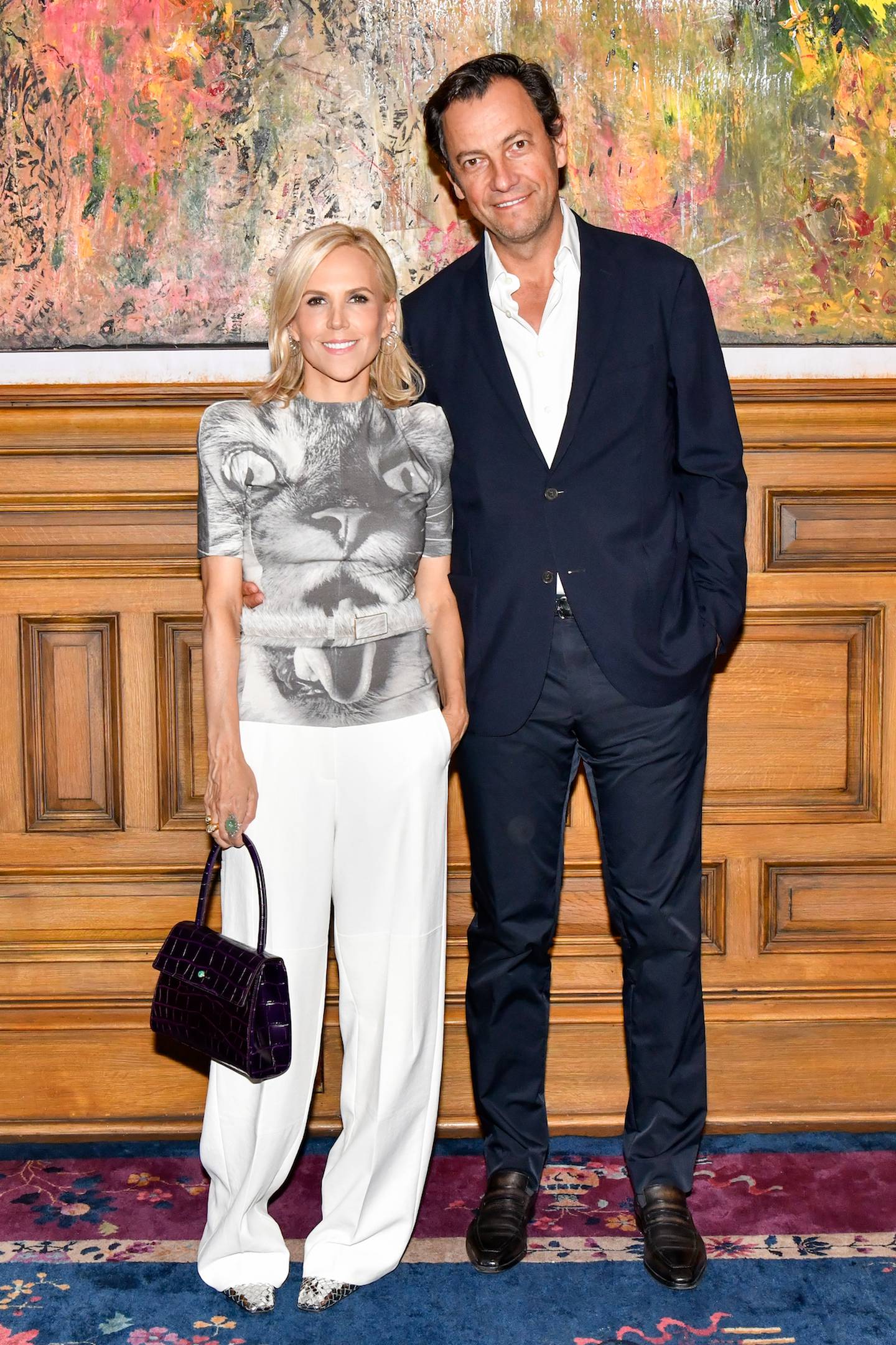 Designer Tory Burch and the brand's CEO Pierre-Yves Roussel at the BoF x Shop With Google dinner celebrating New York Fashion Week SS24.
