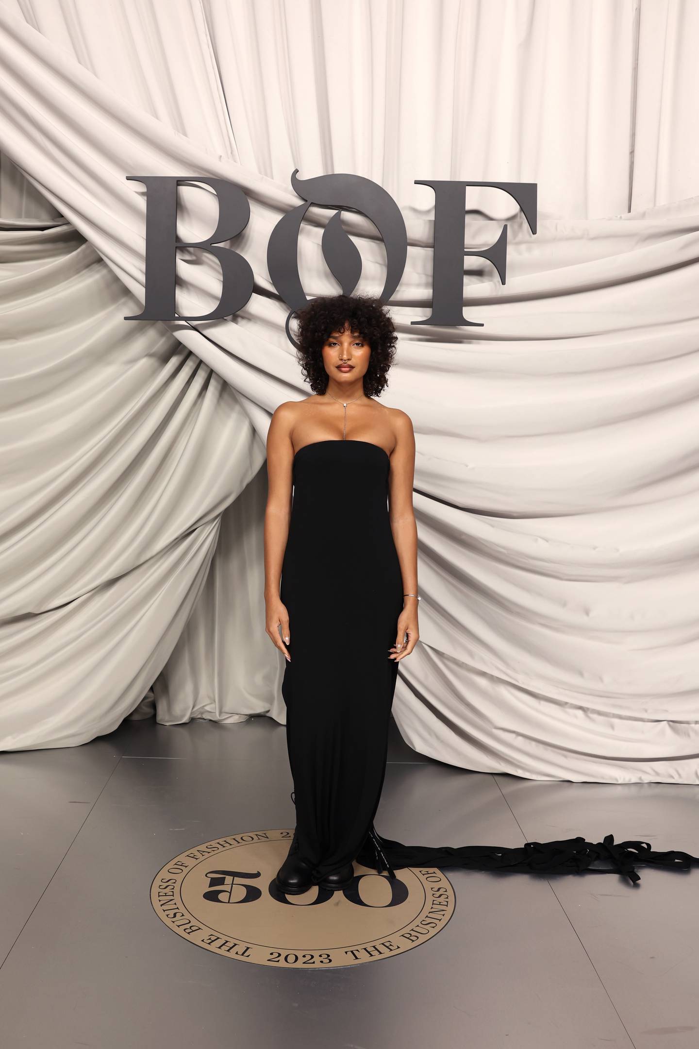 Indya Moore attends the #BoF500 Gala during Paris Fashion Week at Shangri-La Hotel Paris on September 30, 2023 in Paris, France.