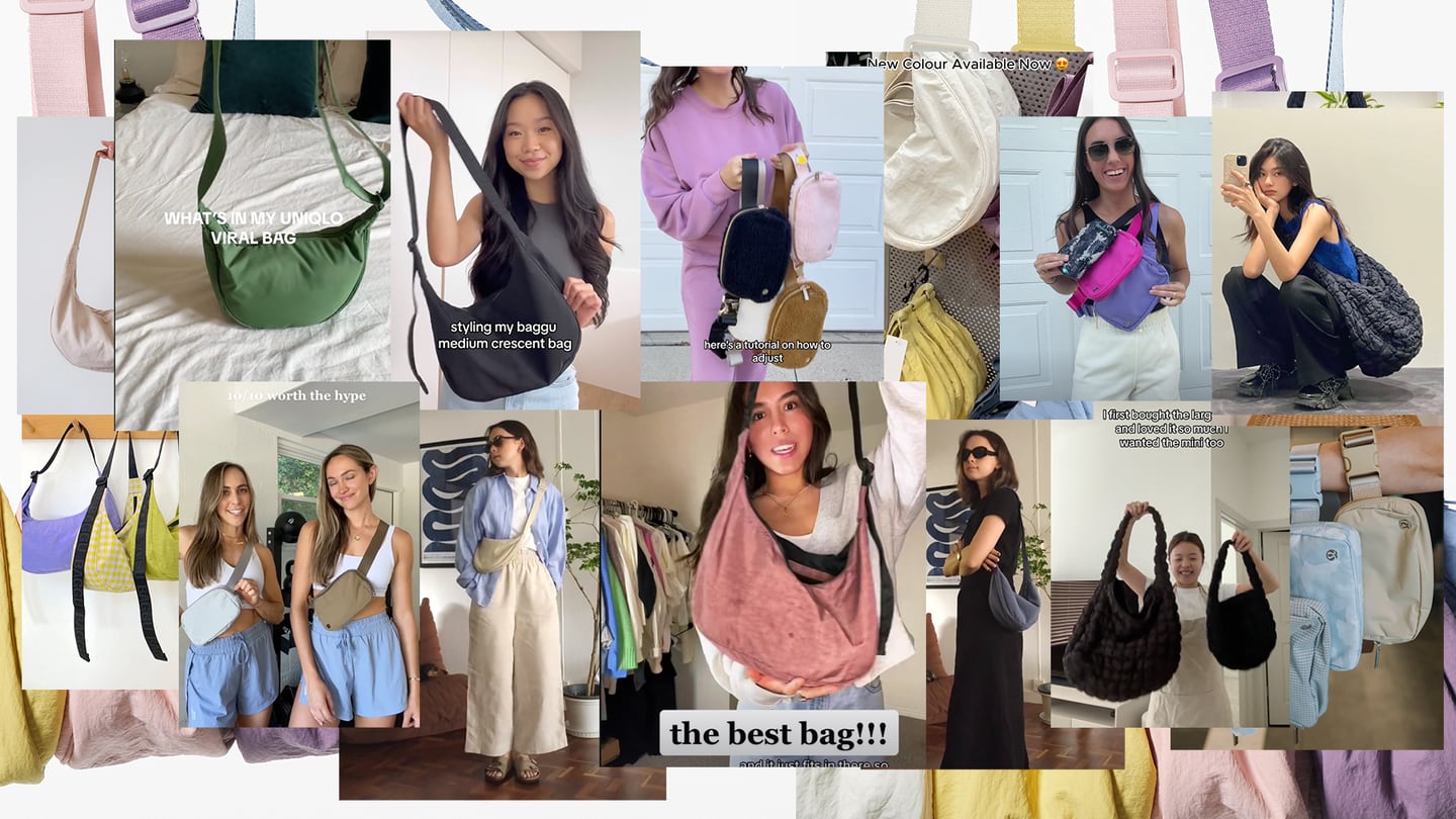 Bags like the Lululemon Belt Bag and the Uniqlo Mini Round Shoulder Bag have been a hit on social media.