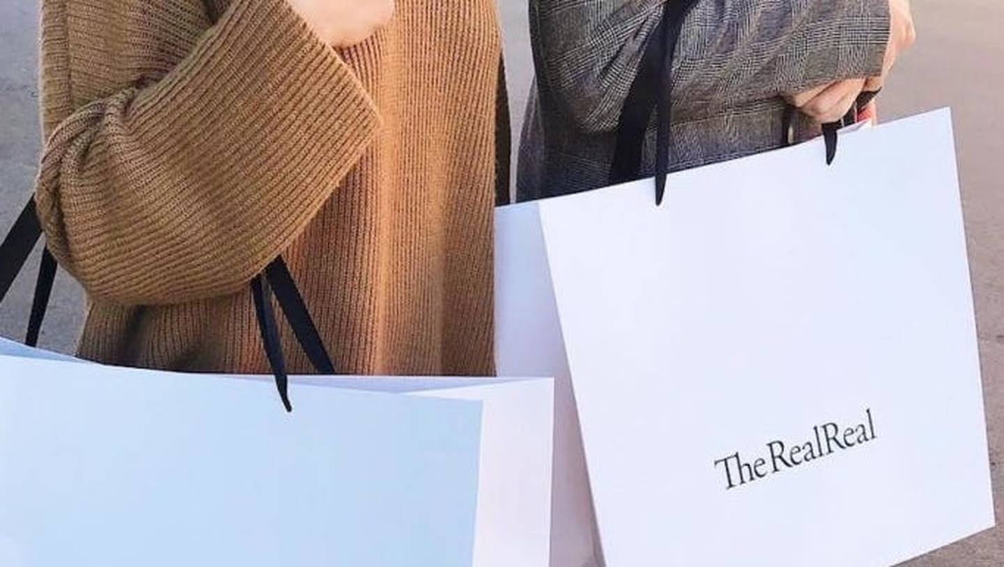 Shopping bags from the RealReal.