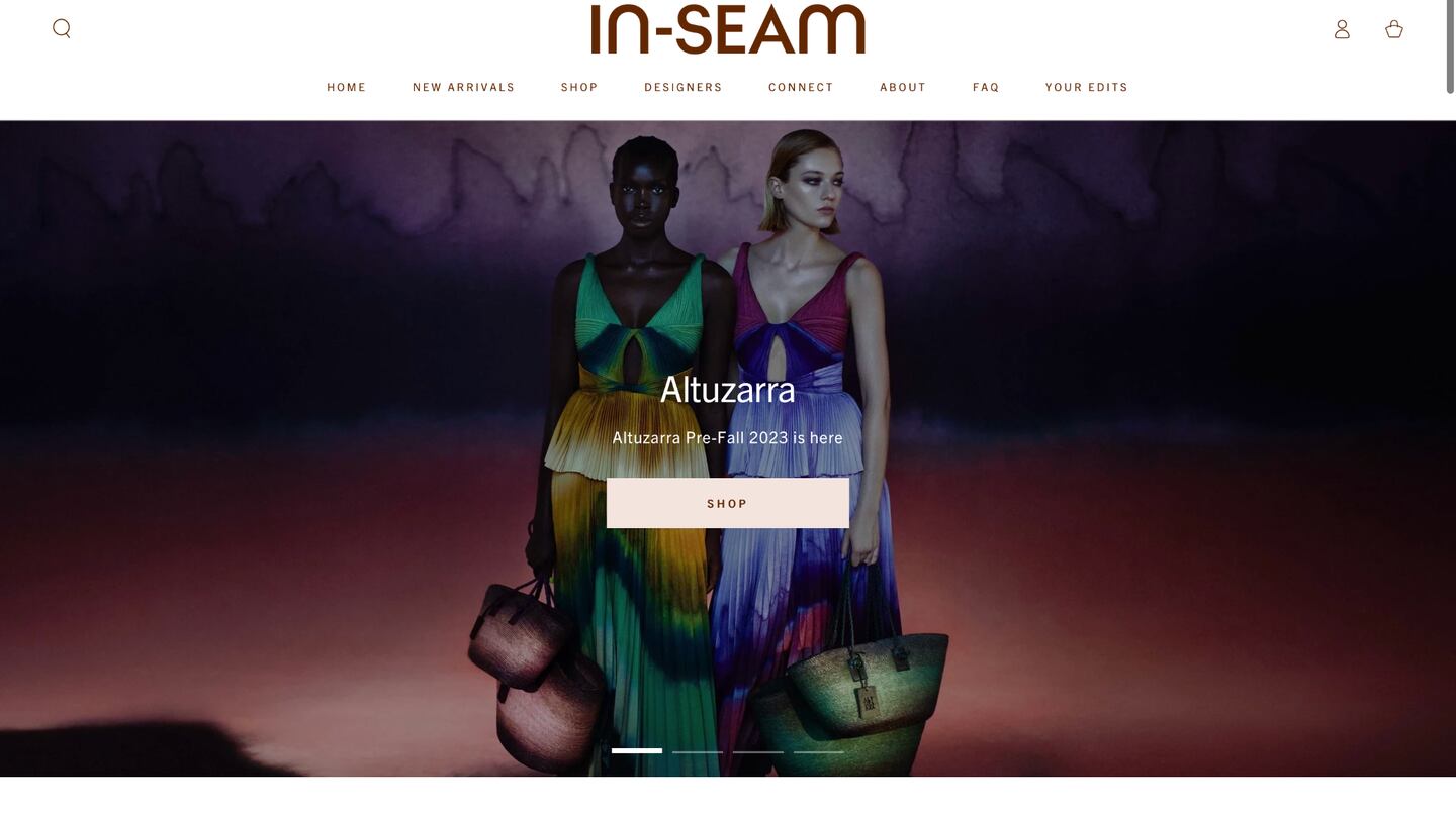 In-Seam personal shopping app home screen.