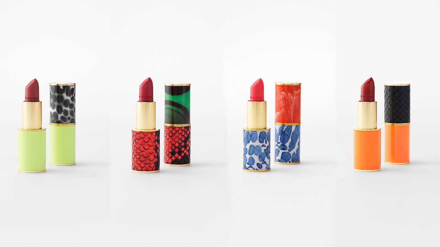 Dries Van Noten debuted a line of lipsticks in March.
