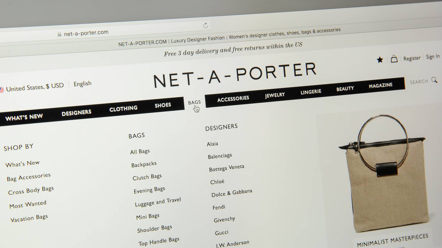 An image of the Net-a-Porter website hompage.