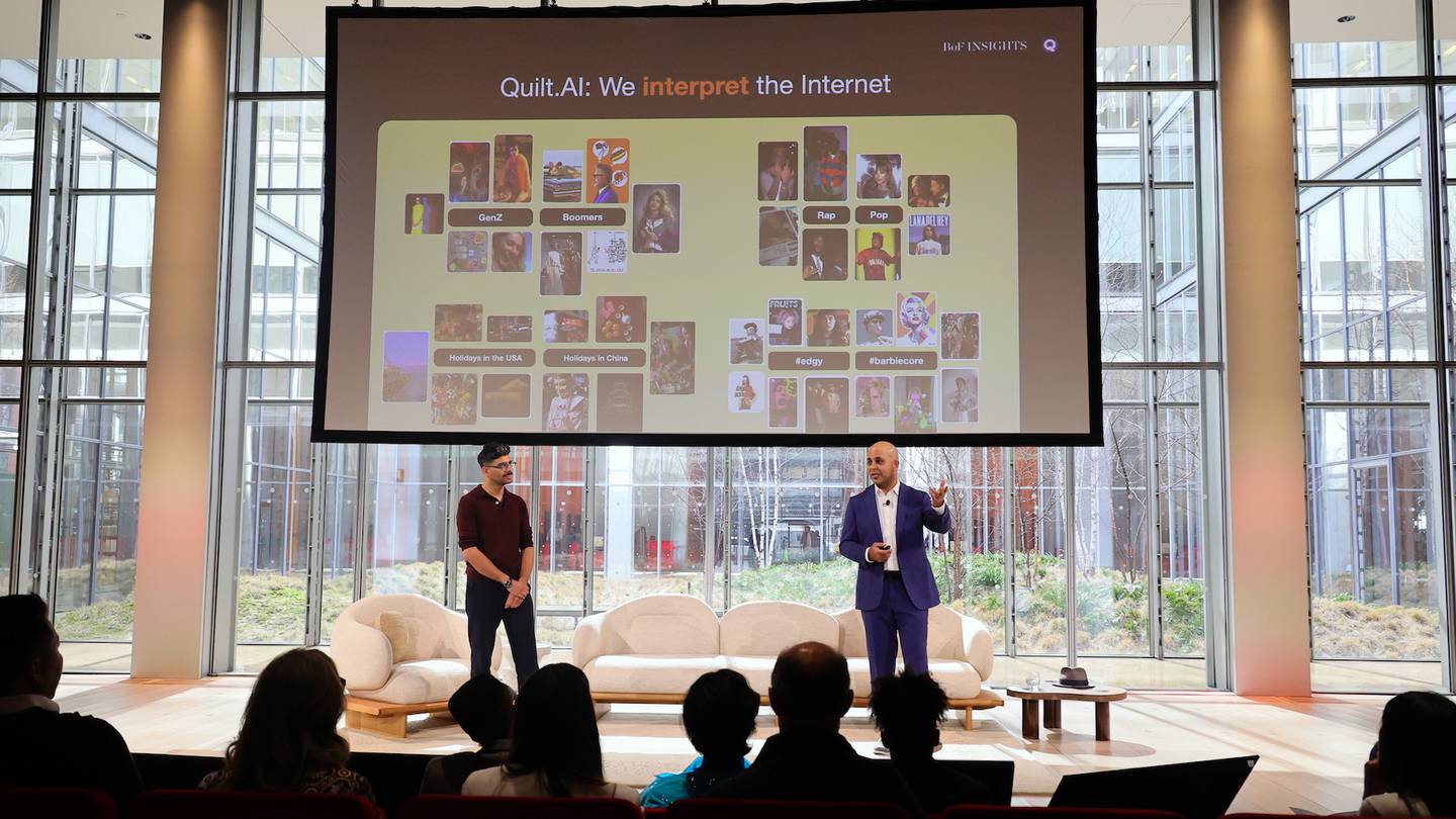 BoF's Rahul Malik and Anurag Banerjee, Co-Founder and CEO, Quilt.AI, on stage at The BoF Professional Summit.