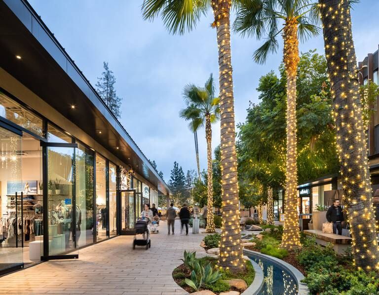 Inside the Shops at Sportsmen's Lodge, an outdoor shopping centre in Culver City.
